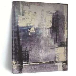 Purple Abstract Acrylic Substantial Toned Canvas Wall Art 1MTY9