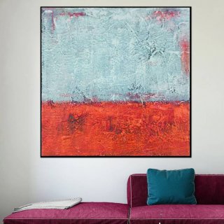 Living Original Red Abstract Canvas Artwork X9SKR
