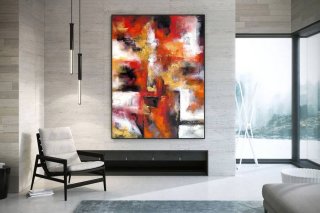 Brown Original Contemporary Abstract Canvas Artwork HHNF5