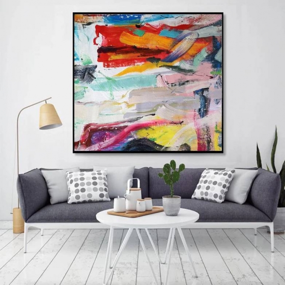 Contemporary Original Red Living Abstract Canvas Wall Art 3P5HK Contemporary Original Red Living Abstract Canvas Wall Art 3P5HK