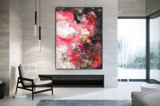 Dine Handmade Hand-painted Brown White Room Abstract Canvas Artwork A440W