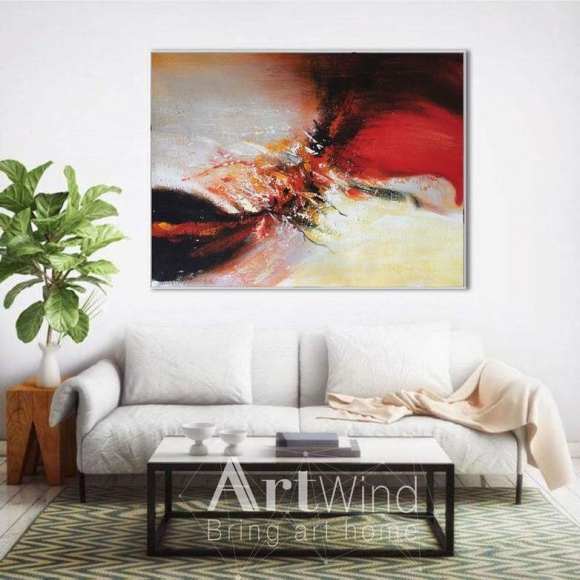Red White Abstract Painting Living Canvas Wall Art HSVO7 Red White Abstract Painting Living Canvas Wall Art HSVO7