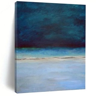 Blue Original Handmade Coastal Seaside Abstract Canvas Artwork JKSJ8