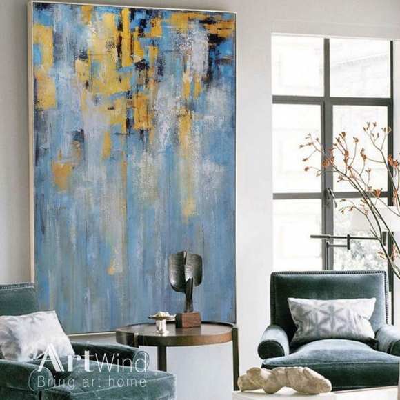Sea Sky Blue Abstract Living Canvas Wall Art V86UY Sea Sky Blue Abstract Living Canvas Wall Art V86UY