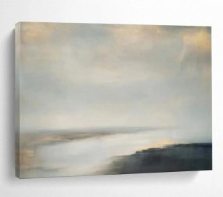 White Original Coastal Sea Abstract Artwork 93HES