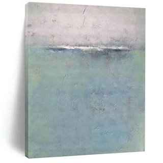 Sea Blue Gray Green Whisper Wall Art Q451V