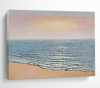 Abstract Coastal Textured Acrylic Seashore Wall Art GYP13