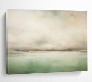 Coastal Blue Green Minimalist Abstract Wall Art U45G9