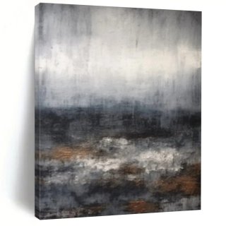 Blue Hand-painted Ocean Coastal Abstract Artwork 140YU Blue Hand-painted Ocean Coastal Abstract Artwork 140YU