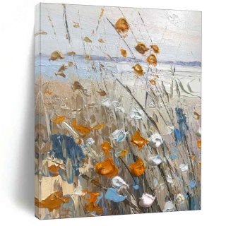 Nature Seascape Coastal Textured Painting Wall Art NPF3R