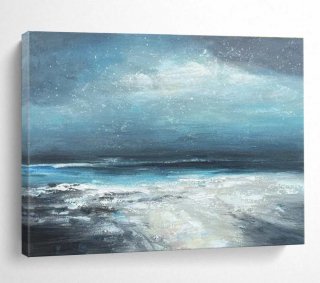 Sea Seaside Abstract Painting Starry Wall Art H2JC5