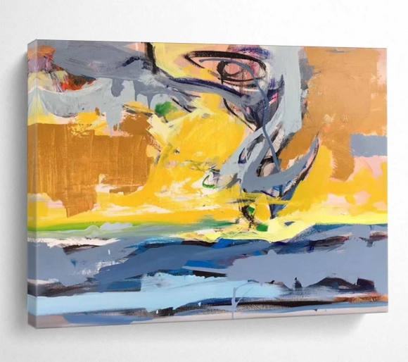 Sea Abstract Painting Acrylic Vibrant Wall Art UFI4F