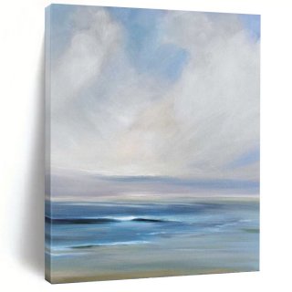Beach Coastal Abstract Canvas Painting Wall Art DPP5L