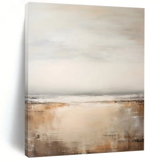 Abstract Seaside Misty Abstraction Serene Wall Art 5DW5V