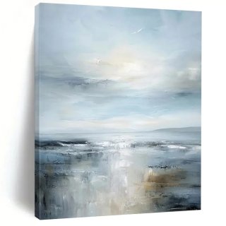 Blue Handmade Original Abstract Hush Coastal Abstract Wall Art MHG0W Blue Handmade Original Abstract Hush Coastal Abstract Wall Art MHG0W