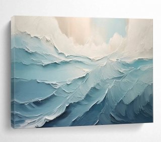 Waves Hand-painted Original Suits Office Coastal Abstract Wall Art K92PG Waves Hand-painted Original Suits Office Coastal Abstract Wall Art K92PG