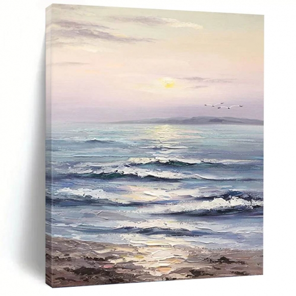 Sunset Hand-painted Impressionistic Seaside Pastel Canvas Wall Art 9UC74 Sunset Hand-painted Impressionistic Seaside Pastel Canvas Wall Art 9UC74