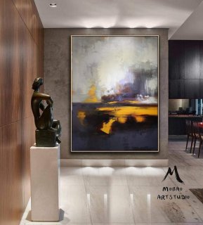 Landscape Sea Sky Abstract Painting Canvas Wall Art O1PYZ