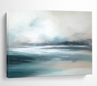 Sea Sky Abstract Acrylic Painting Wall Art RIJ7B