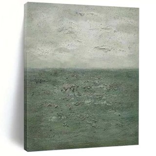Sea Sky Grey Coastal Textured Canvas Wall Art I3BQF