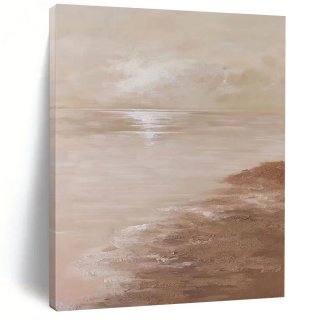 Sea Shoreline Sky Neutral Textured Wall Art 25UCS