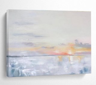 Evening Sea Abstract Canvas Painting Wall Art 5O360