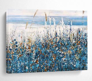Acrylic Handmade Sunroom Coastal Wildflowers Abstract Wall Art W5QPS Acrylic Handmade Sunroom Coastal Wildflowers Abstract Wall Art W5QPS