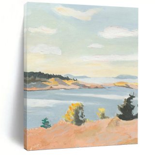 Landscape Coastal Canvas Colorful View Wall Art 40J5N