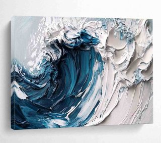 Wave Ocean-inspired Canvas Painting Crested Wall Art FCS00