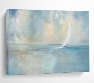 Sea Abstract Canvas Painting Serene Wall Art 098PD