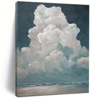 Clouds Ocean Sky Canvas Fluffy Wall Art 09M86