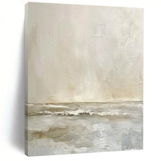 Coastal Seaside Abstract Soft Toned Wall Art H0MFO