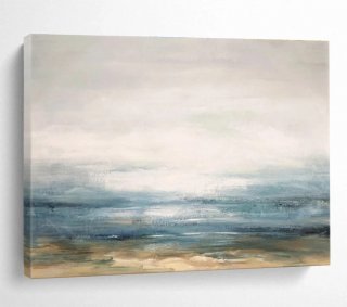 White Original Coastal Abstract Artwork 8UJZ8