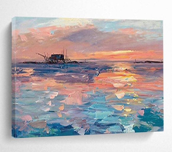 Sunset Water Abstract Seaside Acrylic Wall Art RJD42