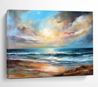 Sunset Coastal Seaside Living Room Abstract Wall Art V27QD Sunset Coastal Seaside Living Room Abstract Wall Art V27QD