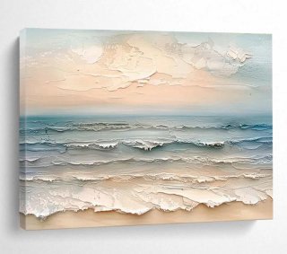 Beach Waves Sunset Coastal Textured Abstract Canvas Wall Art AL3X1 Beach Waves Sunset Coastal Textured Abstract Canvas Wall Art AL3X1