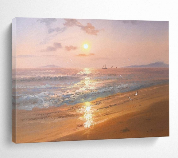 Sunset Beach Coastal Abstract Acrylic Wall Art 66QQL Sunset Beach Coastal Abstract Acrylic Wall Art 66QQL