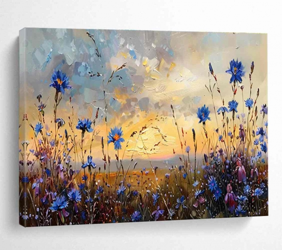 Sunset Meadow Blue Abstract Canvas Wall Art 2LVQD Sunset Meadow Blue Abstract Canvas Wall Art 2LVQD
