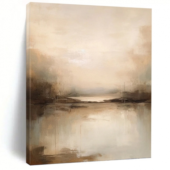 Sunset River Neutral Brown Grey Abstract Canvas Wall Art A05U9 Sunset River Neutral Brown Grey Abstract Canvas Wall Art A05U9