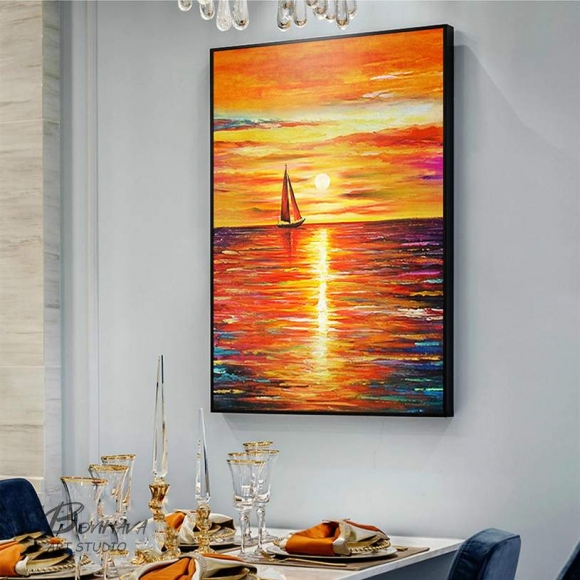 Sunset Abstract Painting Canvas Oversized Wall Art E8M2J Sunset Abstract Painting Canvas Oversized Wall Art E8M2J