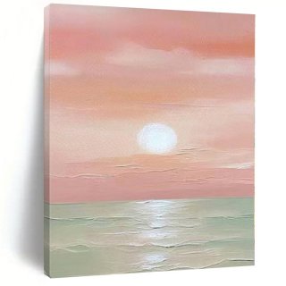 Sea Evening Pink Seaside Acrylic Canvas Wall Art GWAC6 Sea Evening Pink Seaside Acrylic Canvas Wall Art GWAC6