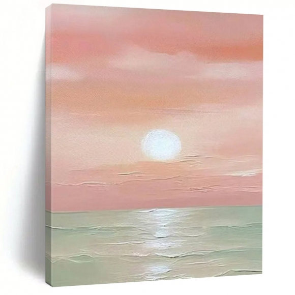 Beach Evening Pink Painting Impressionistic Wall Art 2Y867 Beach Evening Pink Painting Impressionistic Wall Art 2Y867
