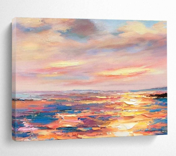 Beach Sea Sunset Abstract Vibrant Canvas Wall Art Y652T Beach Sea Sunset Abstract Vibrant Canvas Wall Art Y652T