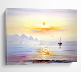 Evening Abstract Acrylic Sail Warm Wall Art F90KO Evening Abstract Acrylic Sail Warm Wall Art F90KO