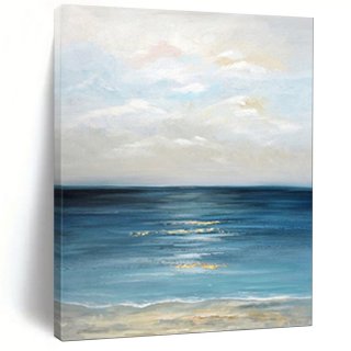 Evening Sea Landscape Seaside Abstract Wall Art L1GMR
