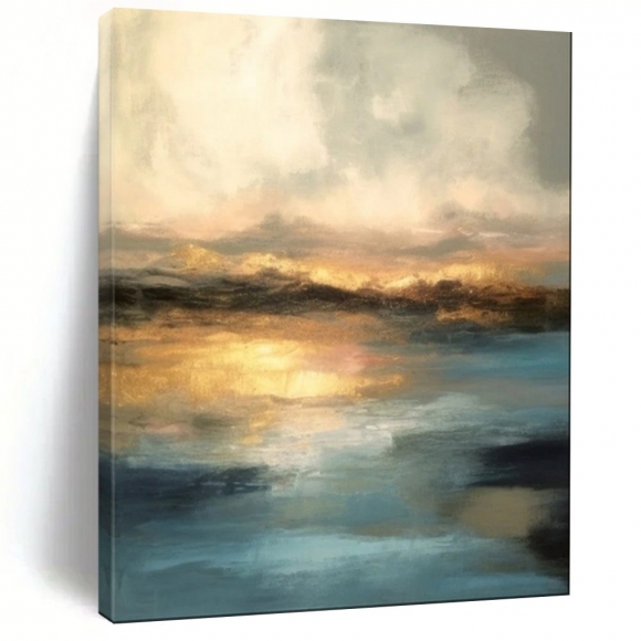 Sunset Gold Abstract Painting Hued Wall Art ZZ40L Sunset Gold Abstract Painting Hued Wall Art ZZ40L