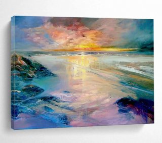 Coastal Handmade Original Sunset Abstract Artwork 219N7 Coastal Handmade Original Sunset Abstract Artwork 219N7