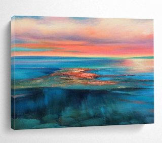 Evening Coastal Abstract Painting Acrylic Wall Art 7TSY1 Evening Coastal Abstract Painting Acrylic Wall Art 7TSY1