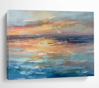 Dreamy Handmade Balcony Coastal Evening Abstract Wall Art 268RX Dreamy Handmade Balcony Coastal Evening Abstract Wall Art 268RX