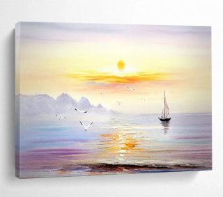 Evening Handmade Water Coastal Sky Abstract Wall Art 6KY51 Evening Handmade Water Coastal Sky Abstract Wall Art 6KY51